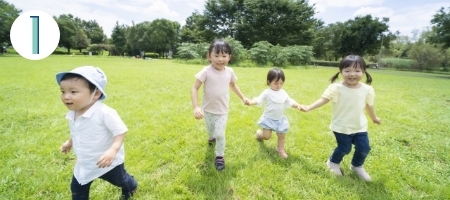 「タウン内に４つの公園があり子供たちの毎日の遊び場所に」～大規模ニュータウンのメリット～